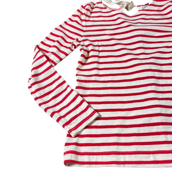 J.Crew Womens Striped T shirt with Bow Embellished Back Size Medium Holidays - Picture 4 of 8